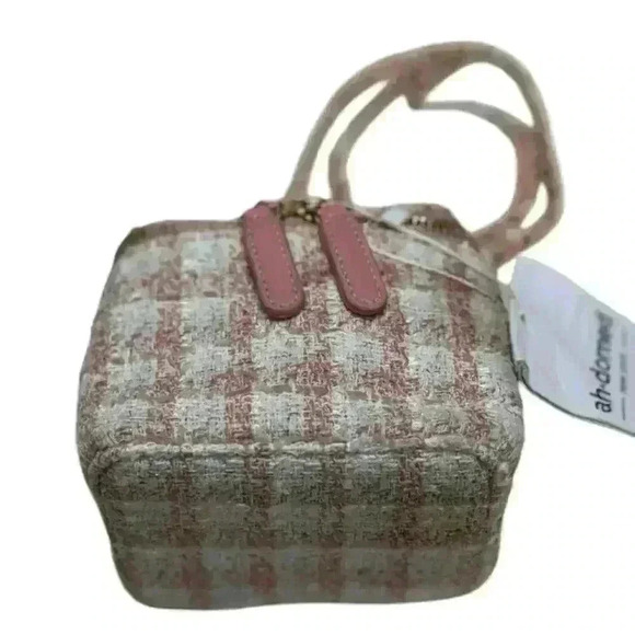 Ah-Dorned Pink Plaid Small Fragrance Bag with Crossbody Chain Zip Close - Picture 5 of 16